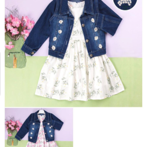 TODDLER GIRL/LITTLE KID DRESS WITH DENIM JACKET