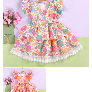 TODDLER GIRL/LITTLE KID FLORAL PRINT DRESS