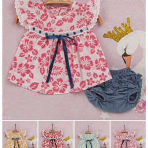 TODDLER GIRL FLUTTER SLEEVE TOP AND SHORT SET
