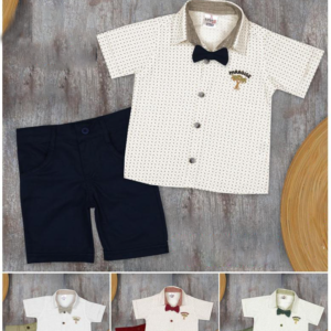 2PCS TODDLER BOY SHIRT WITH SHORT SET