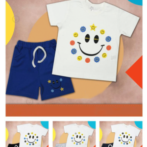2PCS TODDLER BOY SET WITH SMILE PRINTED SET